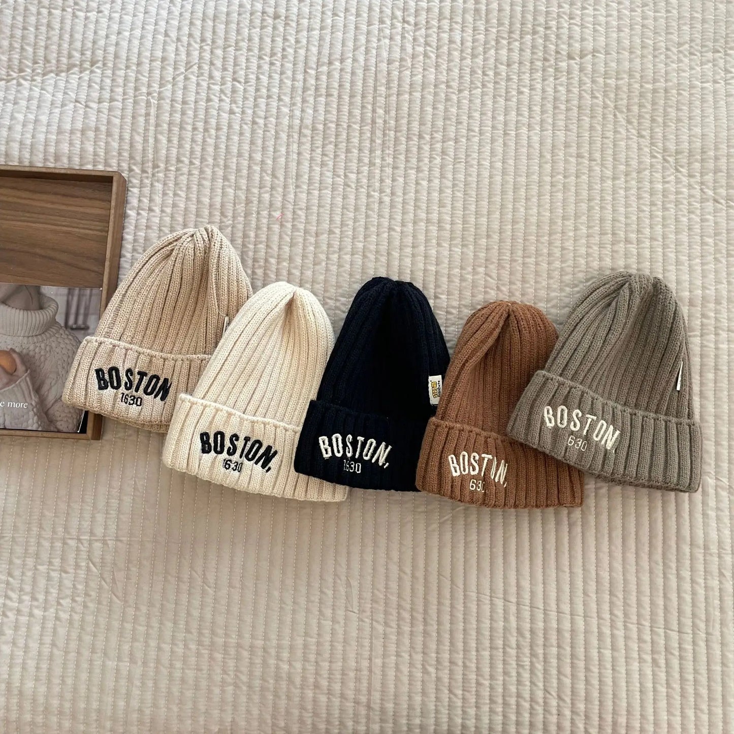 ベビー用帽子 キッズ帽子 ニットキャップ ニット帽 レターロゴ刺繍 ワッチキャップ 5カラー