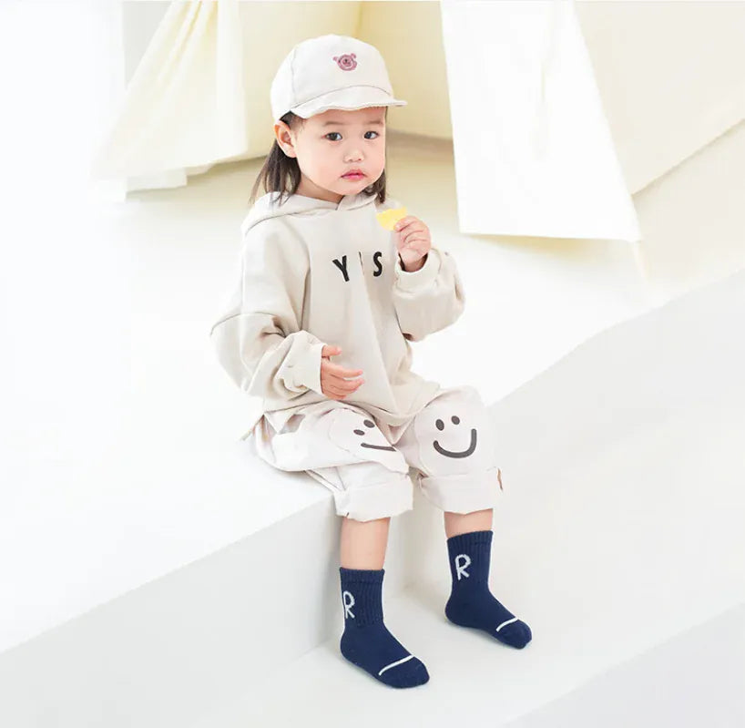 ベビー用靴下・タイツ ベビー キッズ アニマル レターロゴ ソックス 靴下 5足 セット【mh0001548】