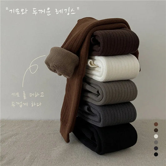 ベビー用靴下・タイツ キッズレギンスパンツ リブニットタイツ レギパン 裏フリース 6カラー【mh0003428】キッズレギンスパンツ リブニットタイツ レギパン 裏フリース 6カラー