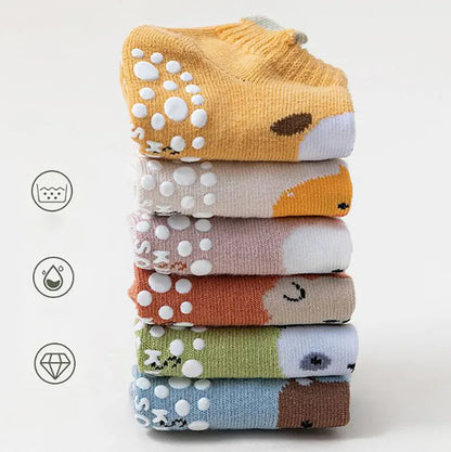 ベビー用靴下・タイツ ベビーキッズソックス 靴下6足セット ショートソックス 無地/アニマル【mh0006482】