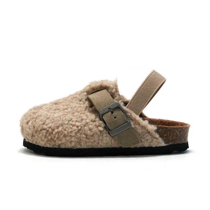 靴 beige / 20 キッズシューズ ボアフリースサンダル 靴 ベージュ ブラウン 2カラー ユニセックス 男の子 女の子