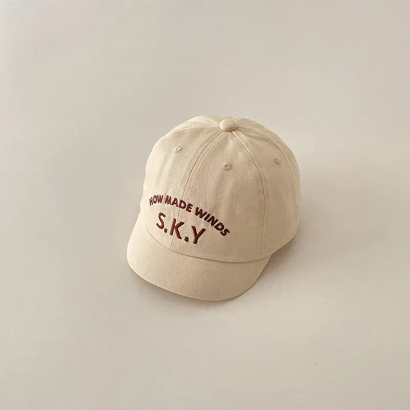 ベビー用帽子 Beige / 45-50cm ベビー帽子 キャップ 野球帽 レターロゴ刺繍 ハット【mh0005447】