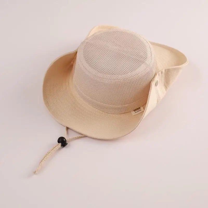 ベビー用帽子 beige / 48-52cm キッズ帽子 メッシュ サファリハット ハット バイカラー サマーハット