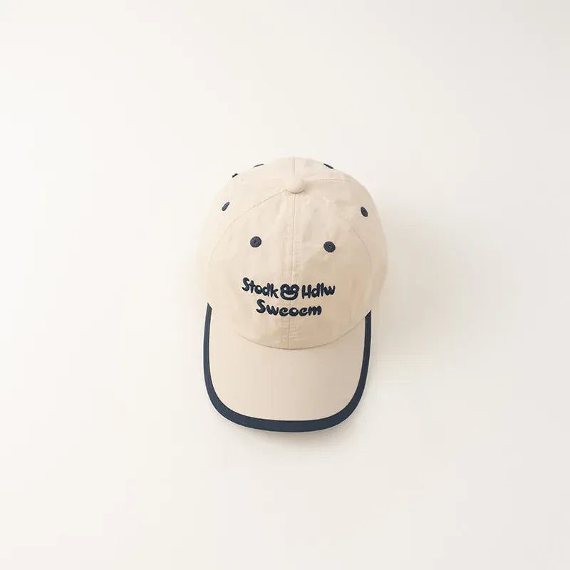 ベビー用帽子 Beige / 48-52cm for Kids キッズキャップ 刺繍入り カエル ベースボールキャップ 調節可能 速乾【mh0005554】