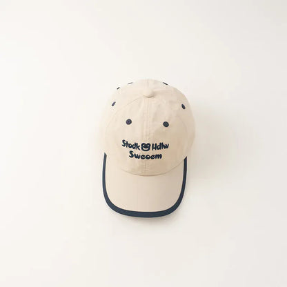 ベビー用帽子 Beige / 48-52cm for Kids キッズキャップ 刺繍入り カエル ベースボールキャップ 調節可能 速乾【mh0005554】