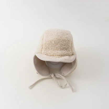 ベビー用帽子 Beige / 48-52cm キッズ帽子 ボアフリース/コーデュロイ耳付きフライングハットキャップ【mh0007947】