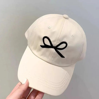 ベビー用帽子 Beige / 48-53cm 2-8Year キッズ帽子 キャップ 野球帽 リボン刺繍 パステルカラー サマーハット【mh0006335】