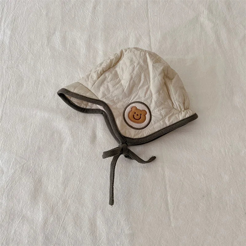 ベビー用帽子 Beige / 50-52 cm ベビー帽子 耳当て付き帽子 防寒キャップ 裏フリース ボーイズ 男の子 子供服【mh0003403】