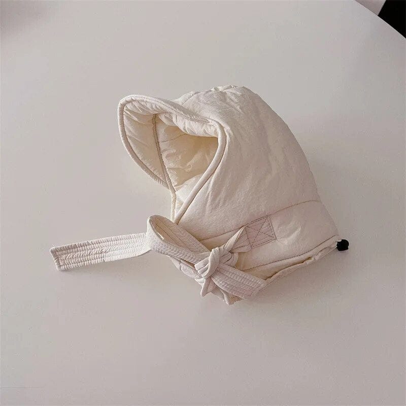 ベビー用帽子 beige / one size キッズ帽子 フード フーディ 帽子 防寒 耳当て 6カラー ユニセックス 男の子 女の子