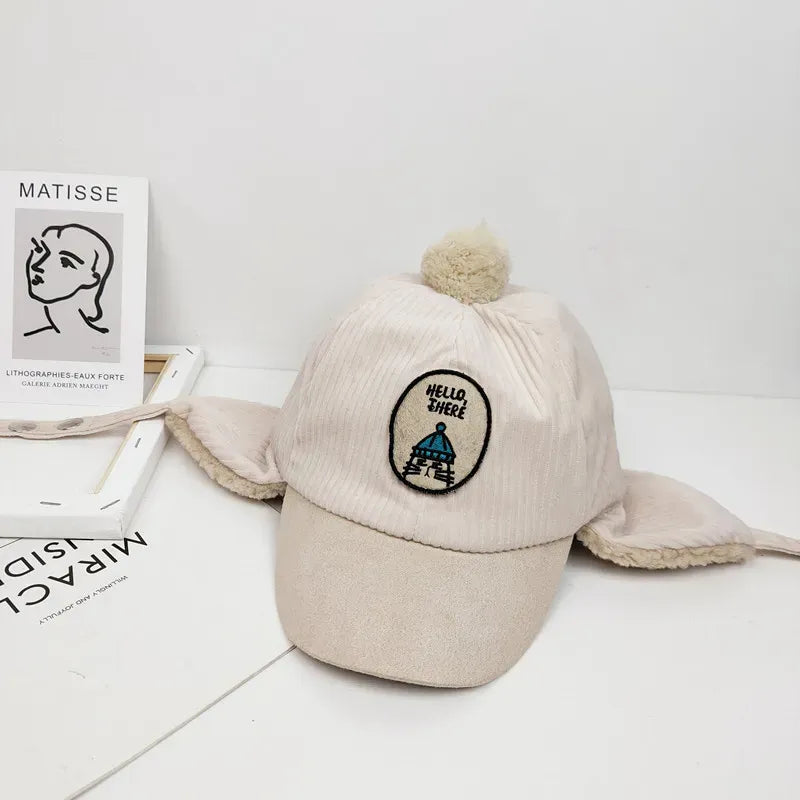 ベビー用帽子 Beige / One Size ベビー キッズ ボア 耳あて付き キャップ 帽子【mh0003502】