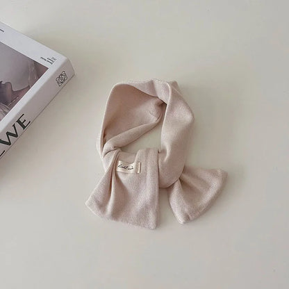 ネックウォーマー beige / One Size キッズマフラー ネックウォーマー ニットスカーフ 幾何学 レオパード 無地【mh0004137】