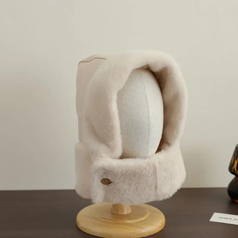 ベビー用帽子 Beige / One Size キッズ帽子 フェイクムートンマフラードッキングフードキャップ【mh0007909】