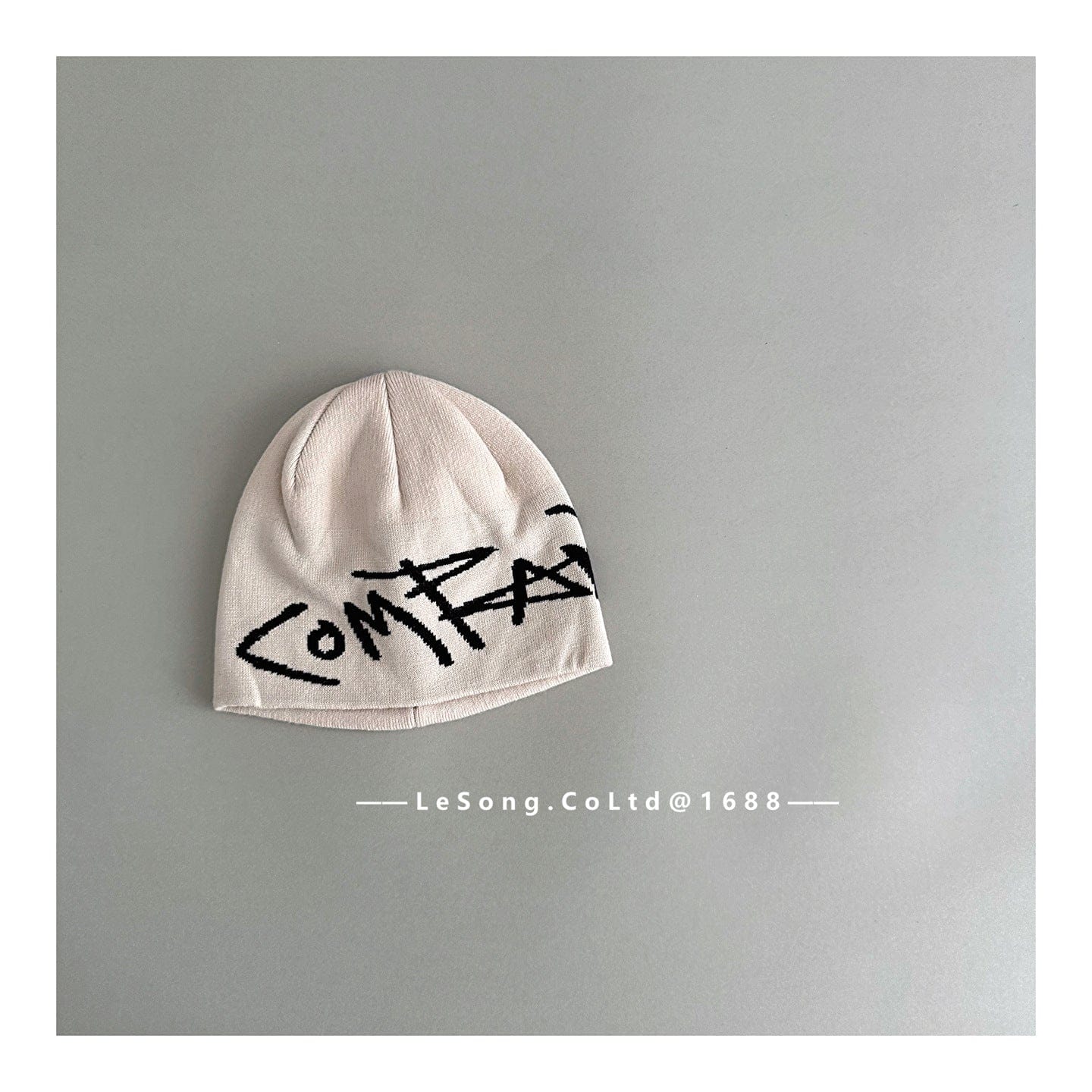 ベビー用帽子 Beige / One Size キッズジュニア ニット帽 グラフィティロゴ ビーニー ストリート ワッチキャップ【mh0011603】