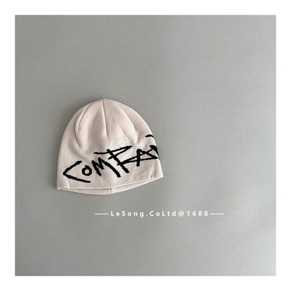 ベビー用帽子 Beige / One Size キッズジュニア ニット帽 グラフィティロゴ ビーニー ストリート ワッチキャップ【mh0011603】