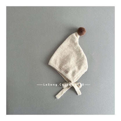 ベビー用帽子 Beige / One Size ベビー帽子 ぽんぽん付き 小人キャップ ピクシーハット【mh0011812】