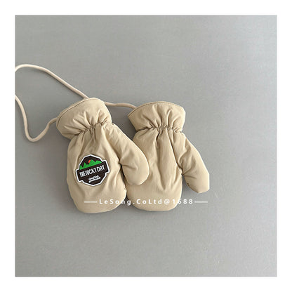 ベビーキッズその他アクセサリー Beige / One Size キッズ手袋 ミトン 指なし スキー グローブ【mh0011821】