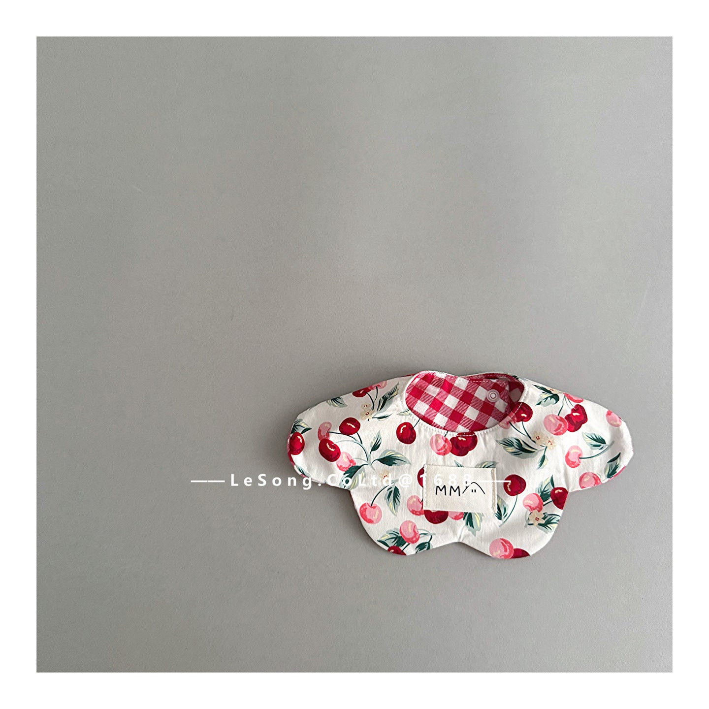 よだれかけ Big cherry petal bib ベビースタイ ビフ フラワー サークル よだれかけ【mh0011818】