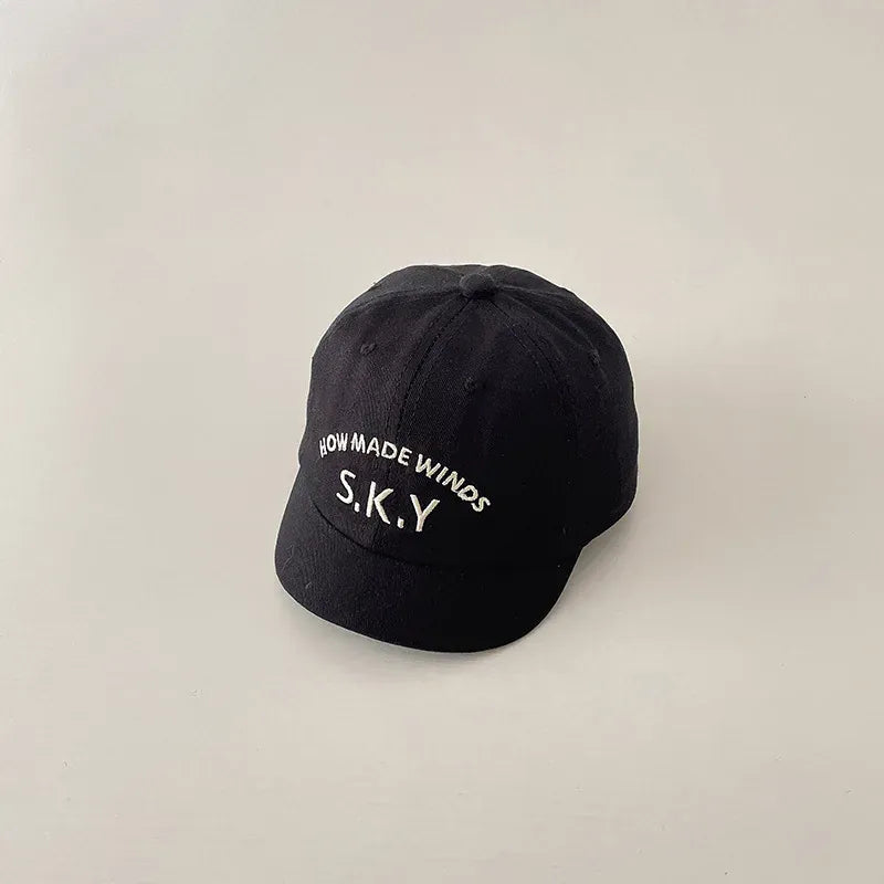 ベビー用帽子 Black / 45-50cm ベビー帽子 キャップ 野球帽 レターロゴ刺繍 ハット【mh0005447】