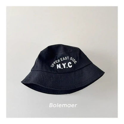 ベビー用帽子 Black / 50-52cm キッズ帽子 N.Y.C刺繍バケットハット【mh0008948】