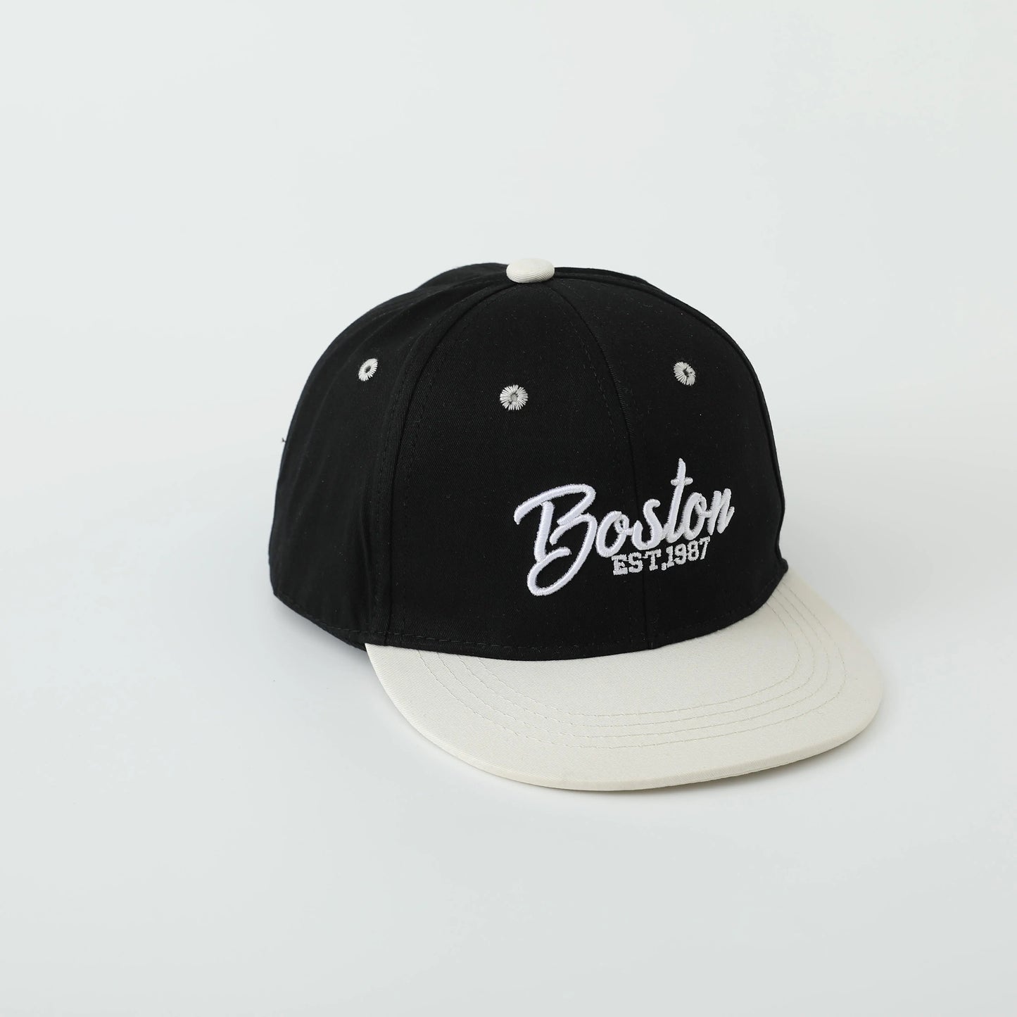 ベビー用帽子 Black / 54cm キッズ帽子 キャップ 野球帽 刺繍ロゴ BOSTON【mh0006374】