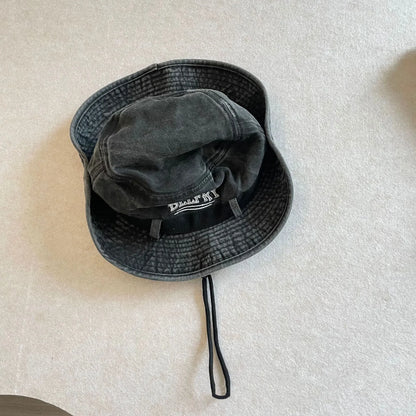 ベビー用帽子 Black / free size 54-56cm キッズ帽子 レターロゴカウボーイハット サファリハット 4カラー【mh0007337】