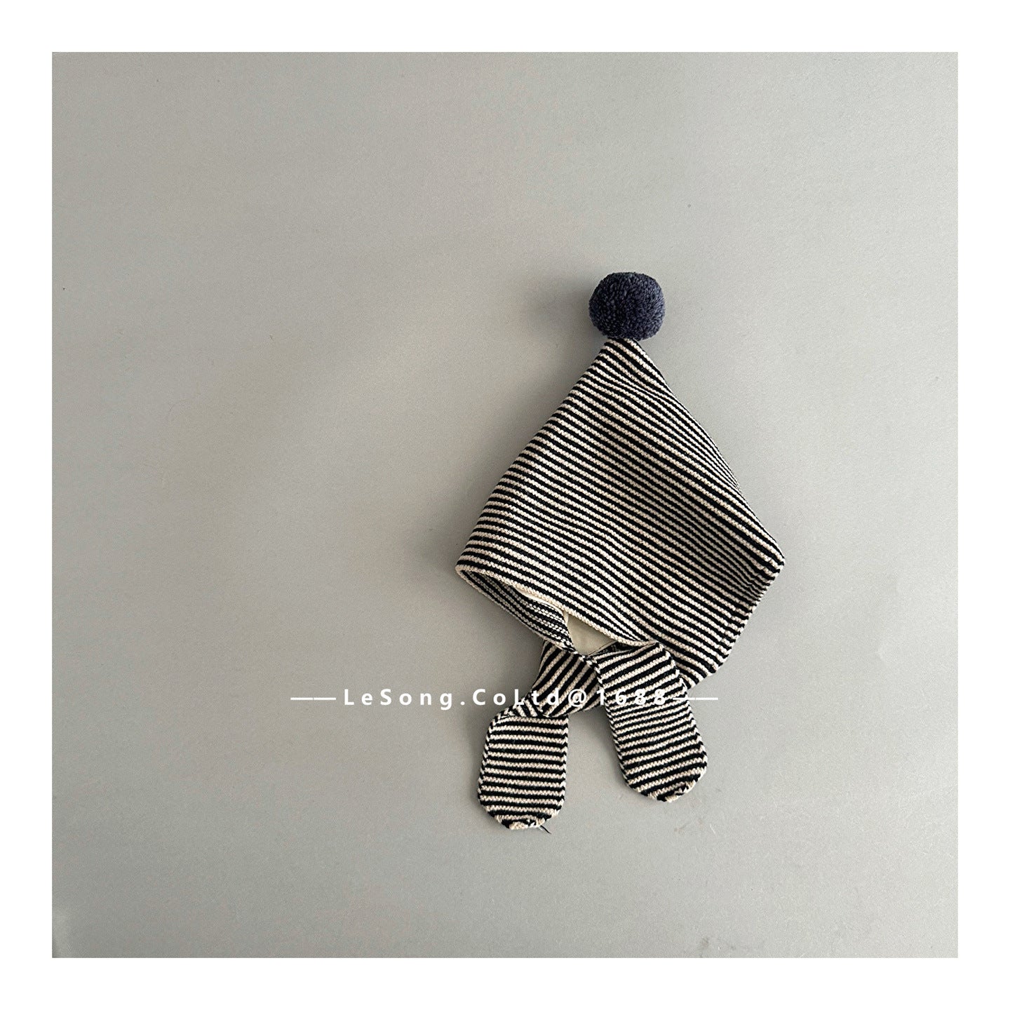 ベビー用帽子 Black / One Size キッズ帽子 ボーダー マフラードッキング ピクシーハット【mh0011804】