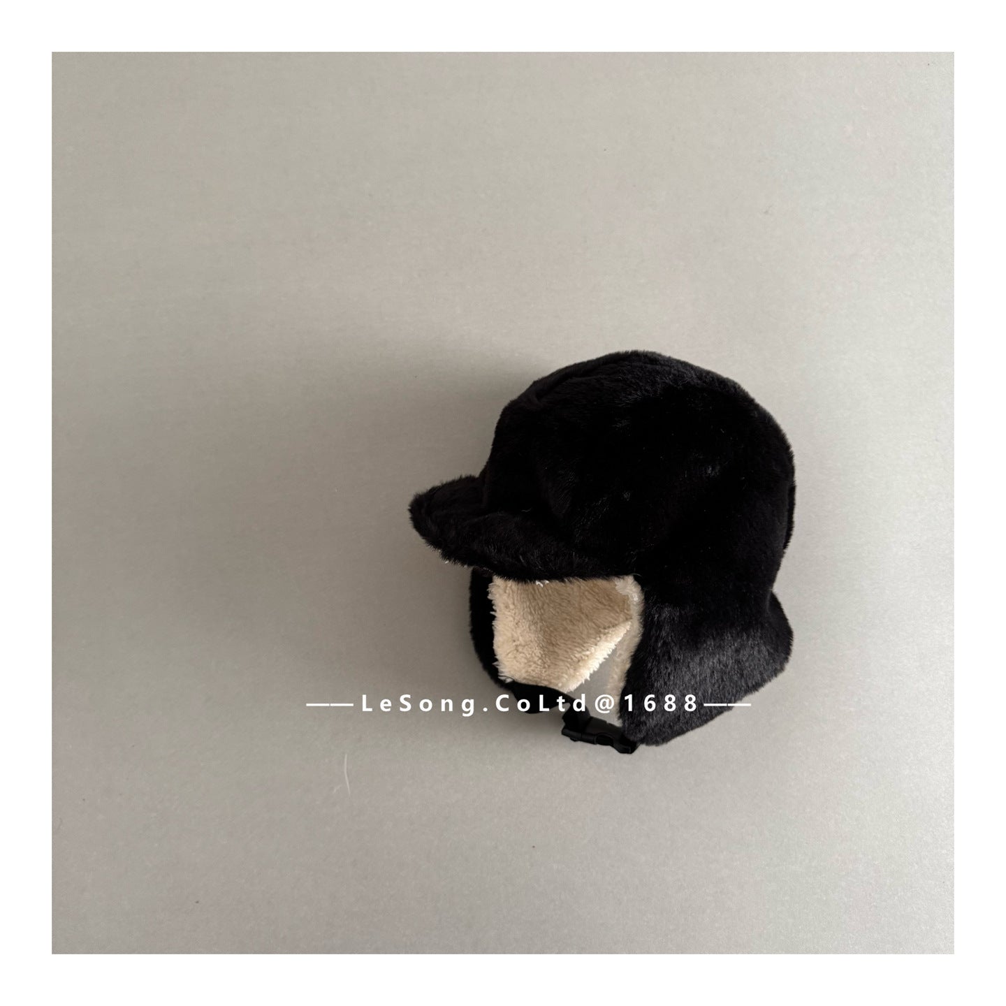 ベビー用帽子 Black / One Size キッズ帽子 レオパード ボアフリース フライトキャップ 耳当て付き【mh0011817】