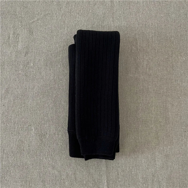 ベビー用靴下・タイツ Black / S 1-2Y キッズレギンスパンツ リブニットタイツ レギパン 裏フリース 6カラー【mh0003428】キッズレギンスパンツ リブニットタイツ レギパン 裏フリース 6カラー