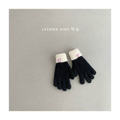 ベビーキッズその他アクセサリー Black White / One Size キッズ手袋 ミトン バイカラー カラフル グローブ【mh0011809】