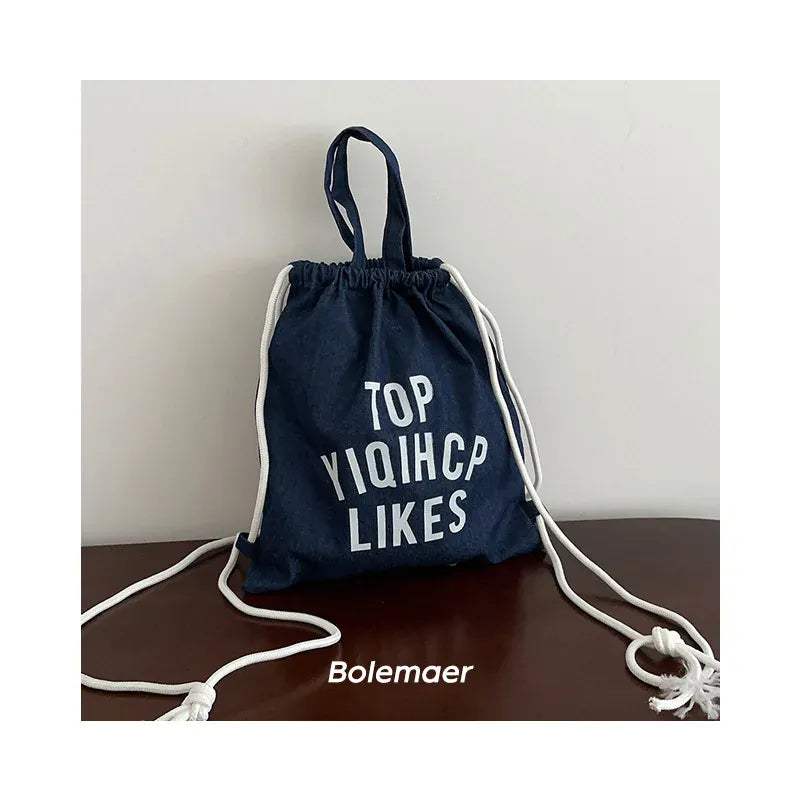 バックパック Blue キッズバッグ 持ち手付きナップサックリュックバックパック鞄 4カラー【mh0007473】