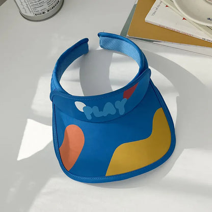 ベビー用帽子 Blue / 48-53cm for 2-8y キッズ帽子 サンバイザー カラフルバイザー サンハット【mh0004798】