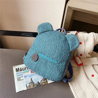 バックパック Blue キッズバッグ リュック バックパック ベアくまデザイン 5カラー【mh0005776】