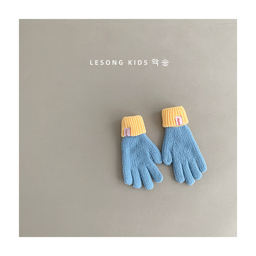 ベビーキッズその他アクセサリー Blue Yellow / One Size キッズ手袋 ミトン バイカラー カラフル グローブ【mh0011809】