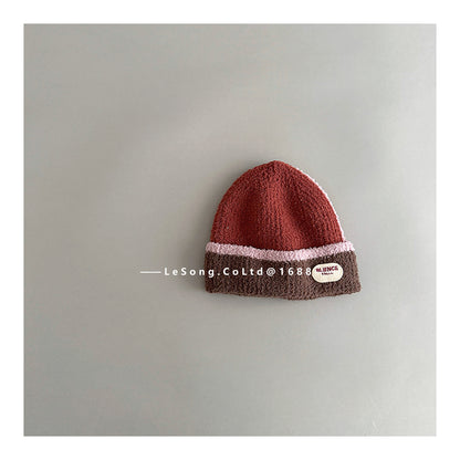 ベビー用帽子 Brick Red / One Size キッズ帽子 カラーブロック ニットキャップ ビーニー【mh0011810】
