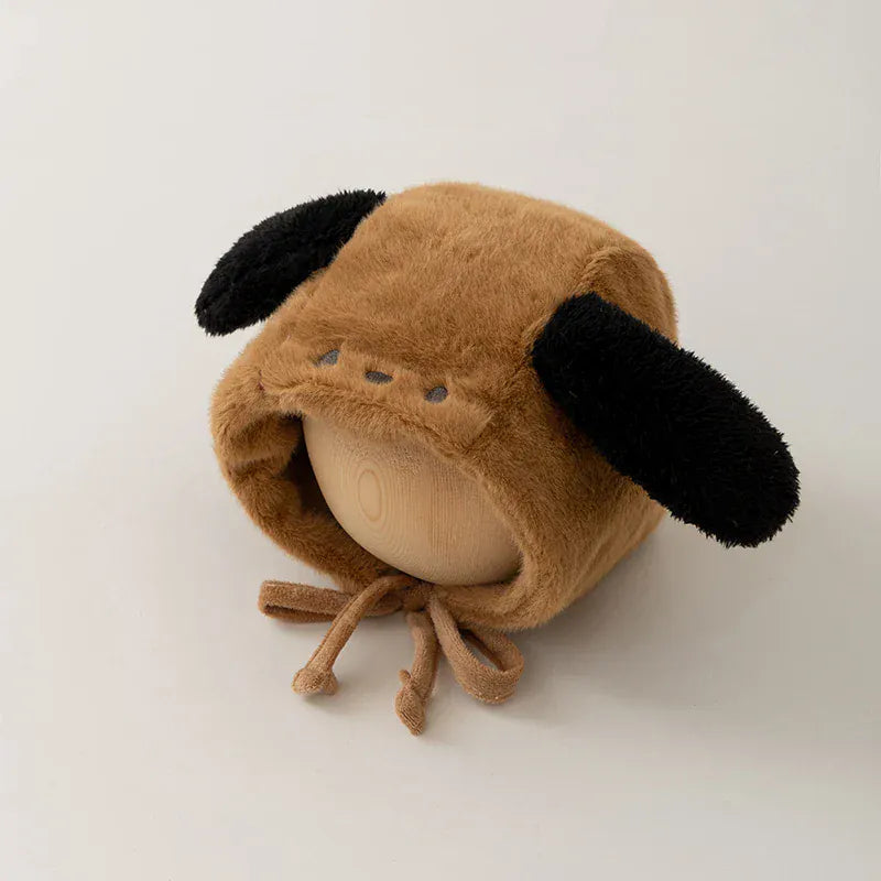 ベビー用帽子 Brown / 36-46CM ベビー帽子 耳付きアニマルファーフリースボンネットキャップ【mh0007806】