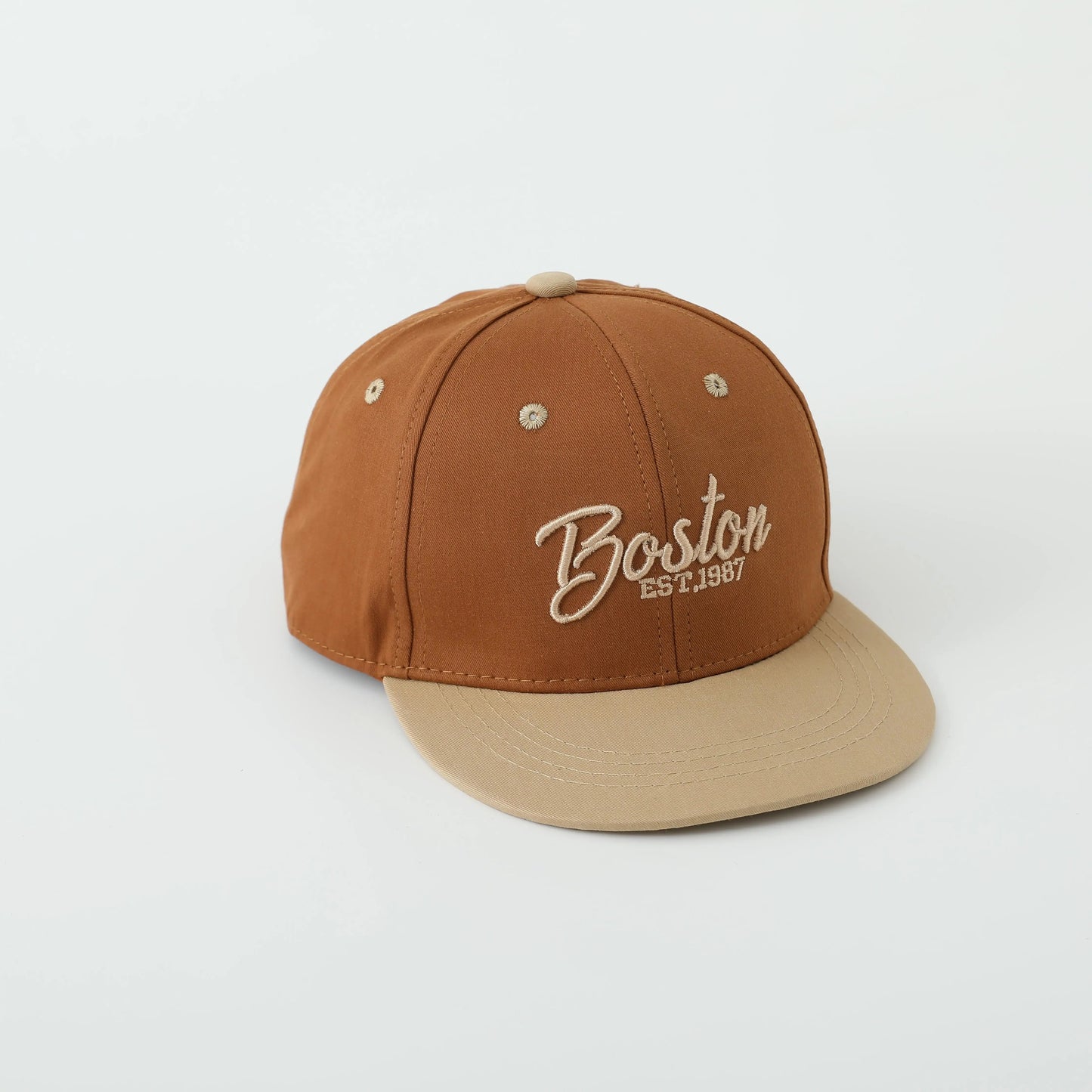 ベビー用帽子 Brown / 54cm キッズ帽子 キャップ 野球帽 刺繍ロゴ BOSTON【mh0006374】