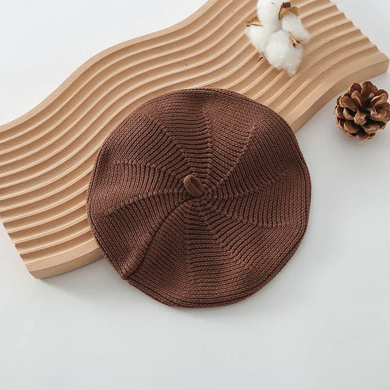 ベビー用帽子 Brown / One Size ベビー帽子 ニット ベレー帽 6カラー【mh0000086】