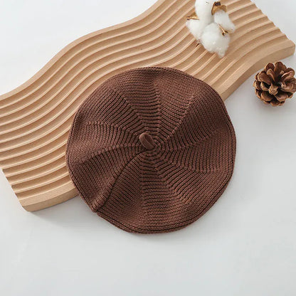 ベビー用帽子 Brown / One Size ベビー帽子 ニット ベレー帽 6カラー【mh0000086】