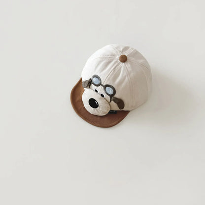 ベビー用帽子 Brown / One Size ベビー帽子キャップ 犬 ドッグ ワンポイント 野球帽 サマーハット【mh0005168】