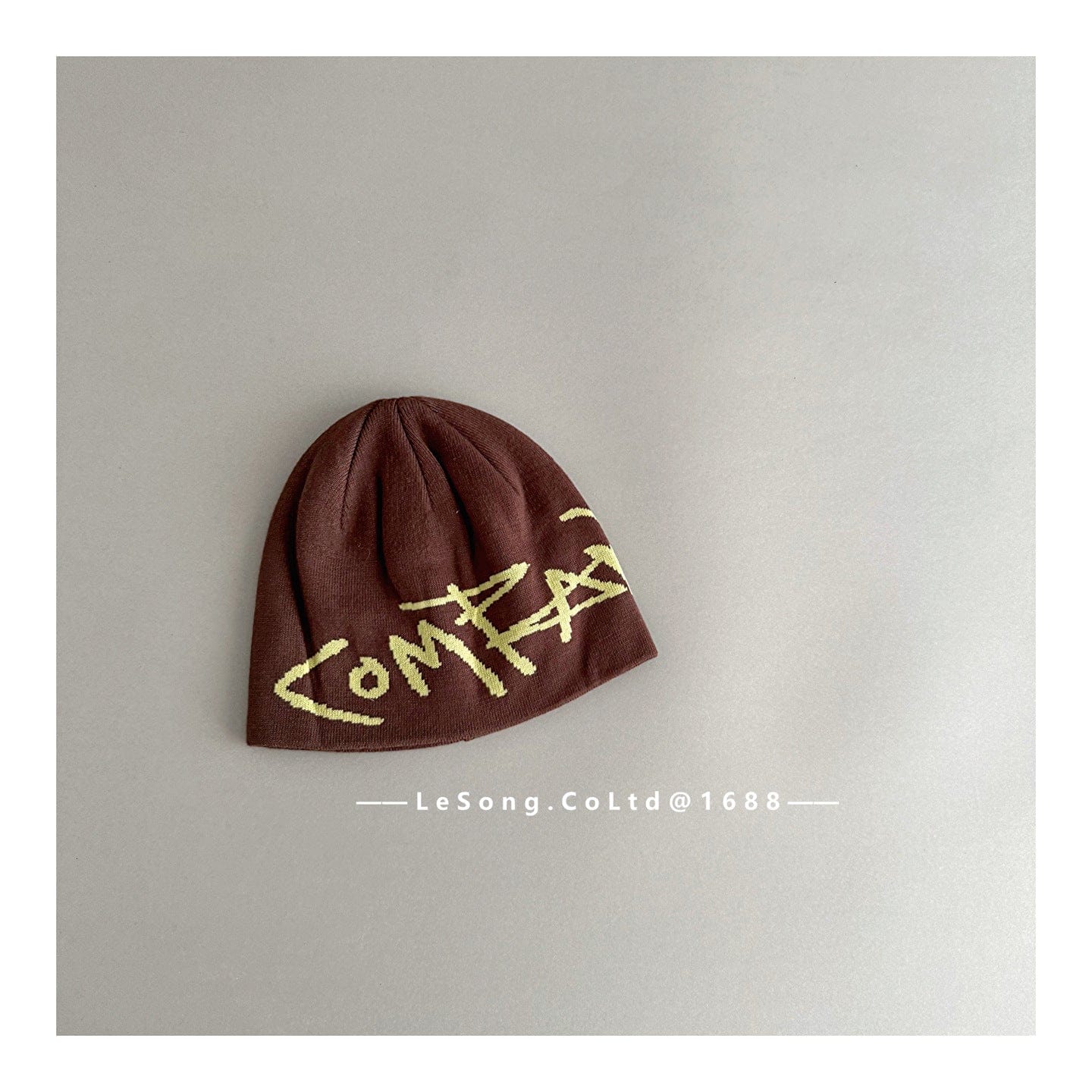 ベビー用帽子 Brown / One Size キッズジュニア ニット帽 グラフィティロゴ ビーニー ストリート ワッチキャップ【mh0011603】