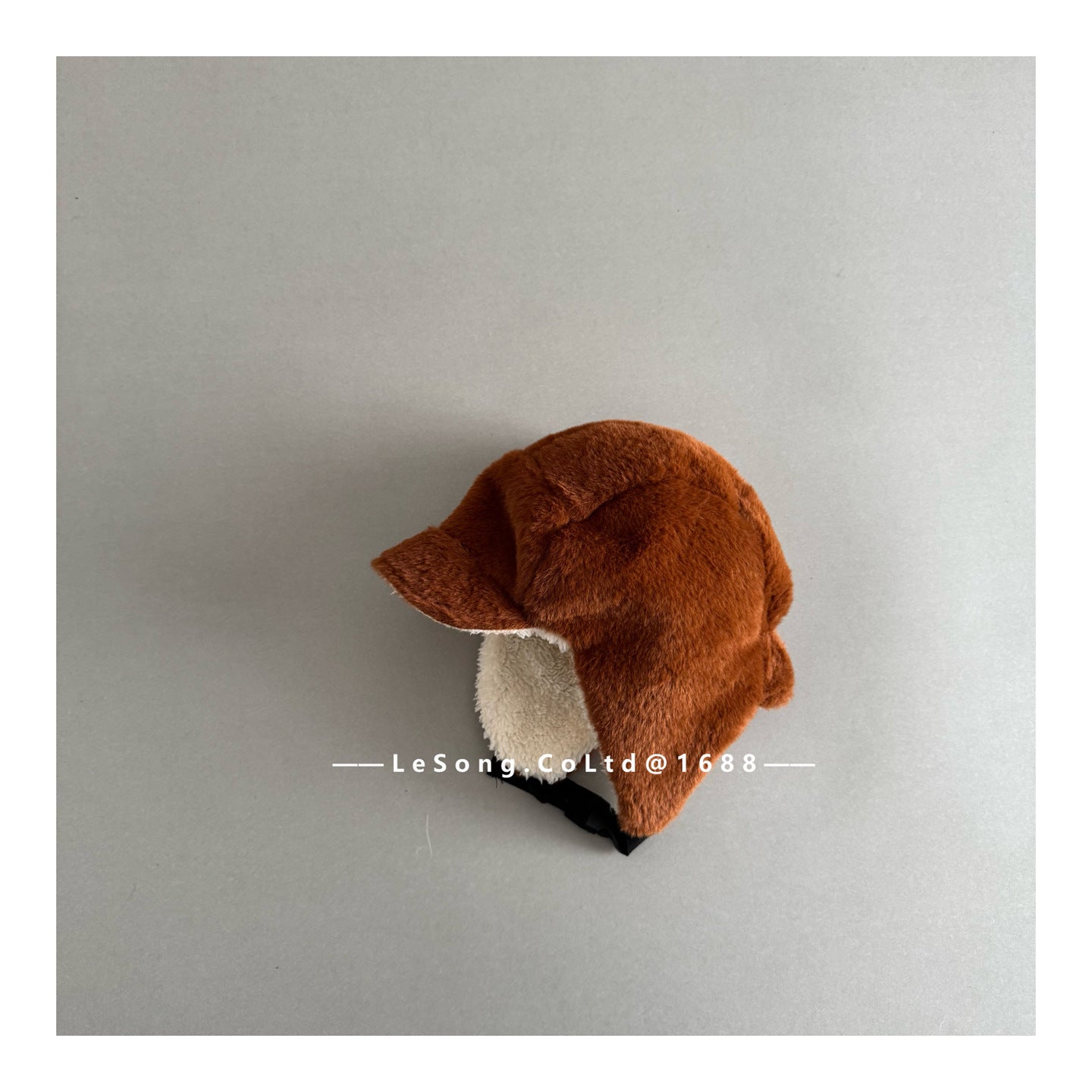 ベビー用帽子 Brown / One Size キッズ帽子 レオパード ボアフリース フライトキャップ 耳当て付き【mh0011817】