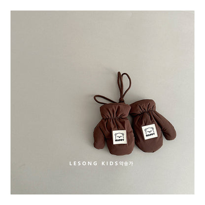 ベビーキッズその他アクセサリー Brown / One Size ベビーキッズ手袋 ミトン 指なし スキー グローブ ベアくま【mh0011823】