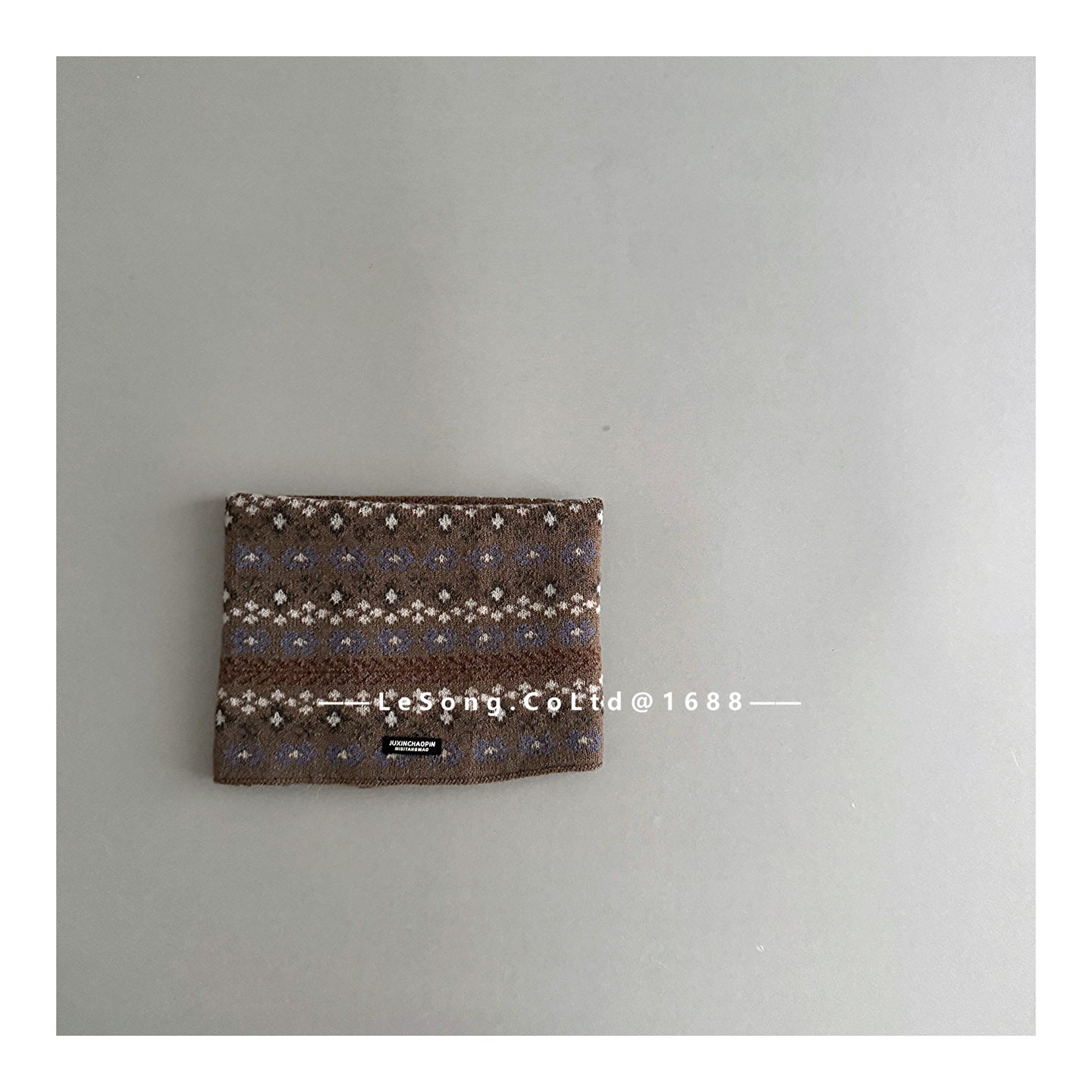 ネックウォーマー Brown / One Size キッズネックウォーマー ジャカード マフラー スカーフ【mh0011844】