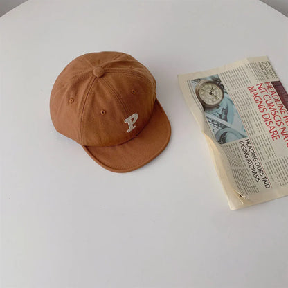 ベビー用帽子 brown  P / 44-48cm ベビー帽子 キャップ 野球帽 レターロゴ刺繍