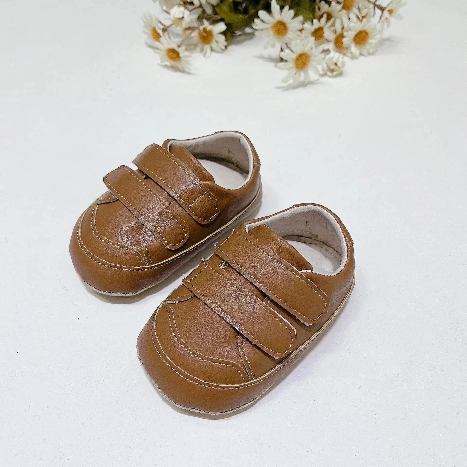 ベビー用靴 Brown / S inner 11cm ベビーシューズ フラップダヴルベルクロシューズ ファーストシューズ 靴【mh0007192】
