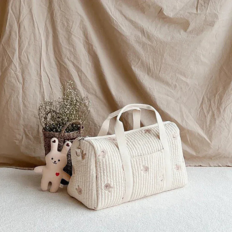 マザーズバッグ bunny マザーズバッグ うさぎ/ベアくま/オリーブ刺繍キルティングボストンバッグ ままバッグ 鞄【mh0007720】