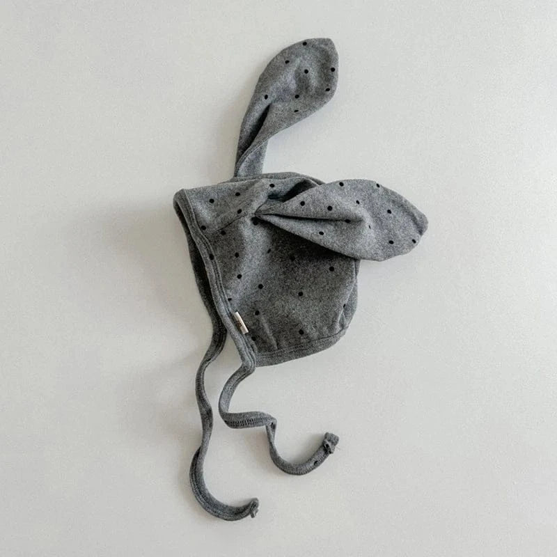 ベビー用帽子 C / 43-47cm ベビー帽子 水玉ドットうさ耳ボンネット帽子 3カラー【mh0006959】