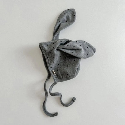 ベビー用帽子 C / 43-47cm ベビー帽子 水玉ドットうさ耳ボンネット帽子 3カラー【mh0006959】