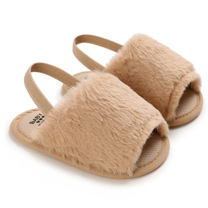 ベビー用靴 C-785brown / 11cm 0-6 Months ベビーシューズ サンダル チュチュチュールフリル ストラップシューズ ファーストシューズ 靴【mh0005702】