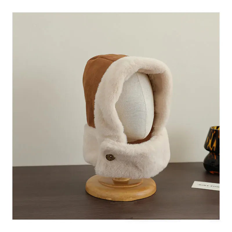 ベビー用帽子 Caramel / One Size キッズ帽子 フェイクムートンマフラードッキングフードキャップ【mh0007909】